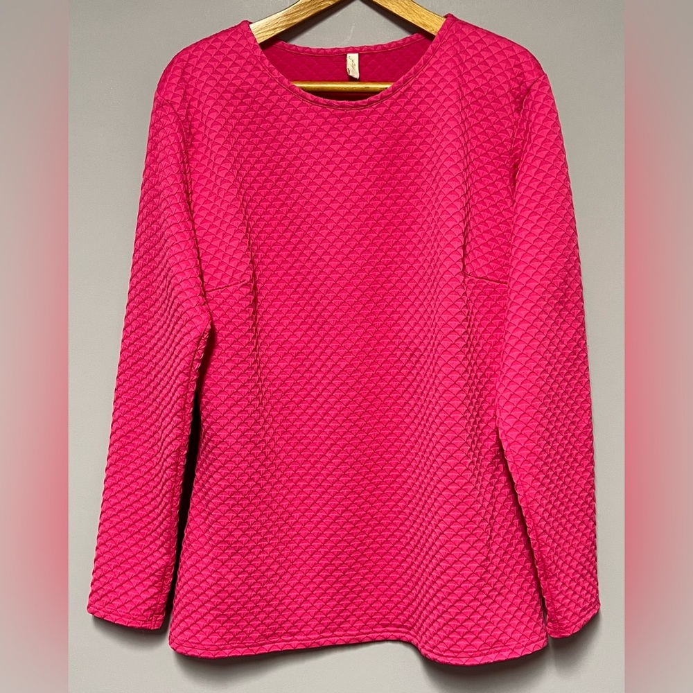 GOTTEX Long SLEEVE Pink SHIRT Large TEXTURED